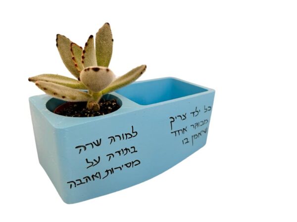 מתקן לכלי כתיבה ועציץ